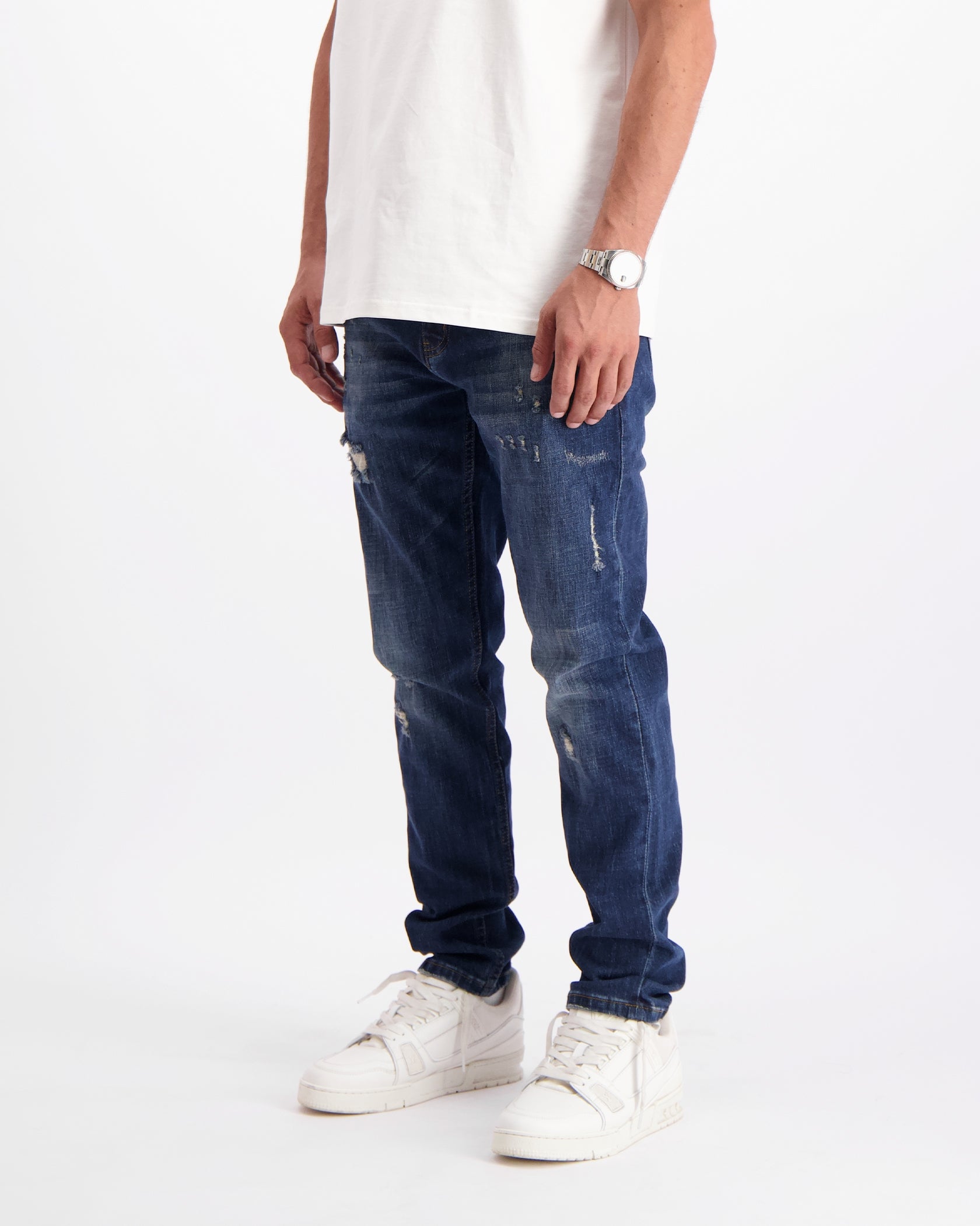 FADED SLIM DENIM | Dunkelblau