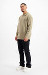 HEAVY KNIT HALF ZIP | Sand