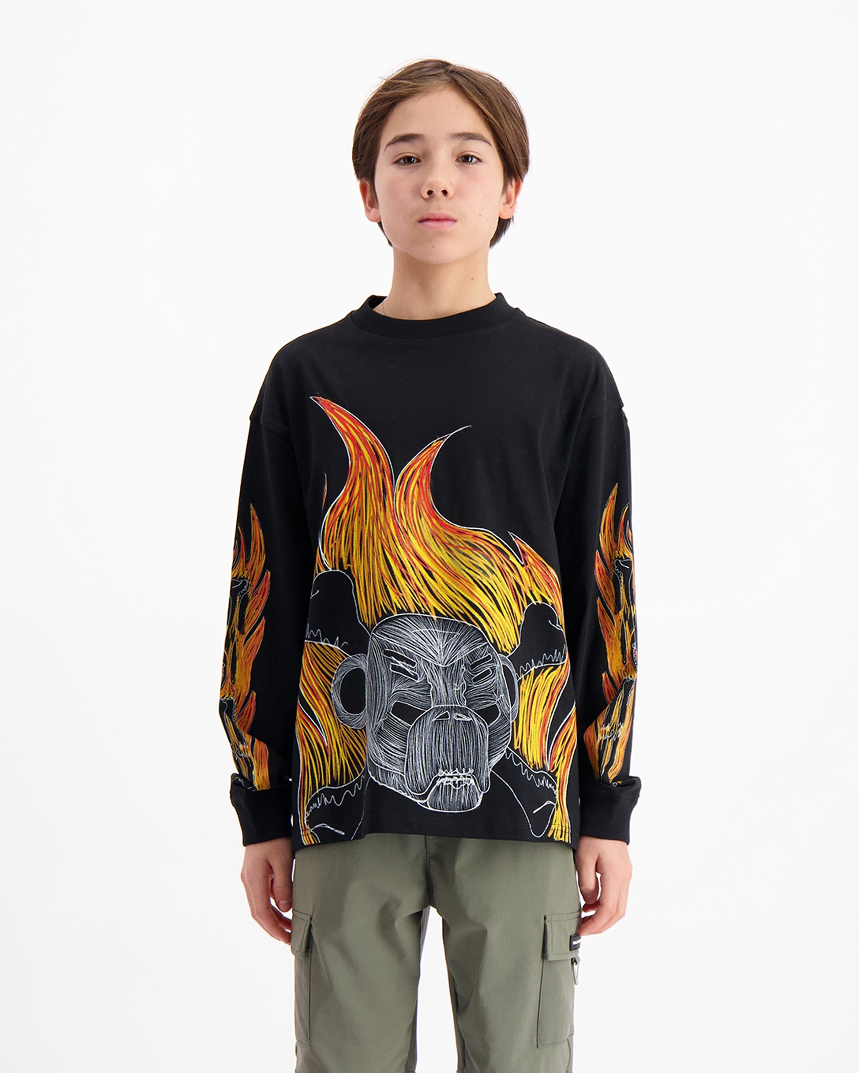 KIDS BLAZE LONGSLEEVE T-SHIRT | Schwarz