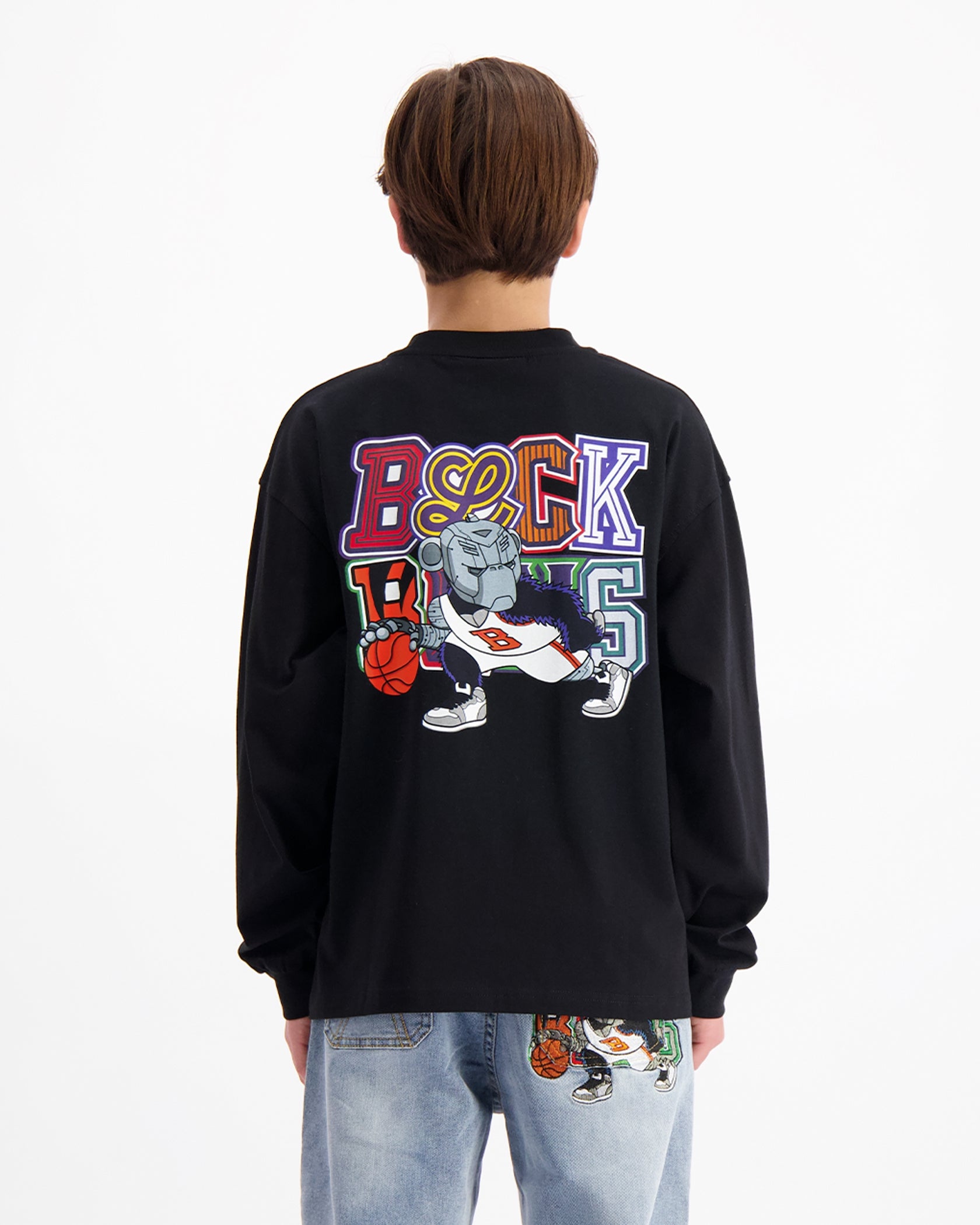 KIDS DRIBBLE LONGSLEEVE T-SHIRT | Schwarz