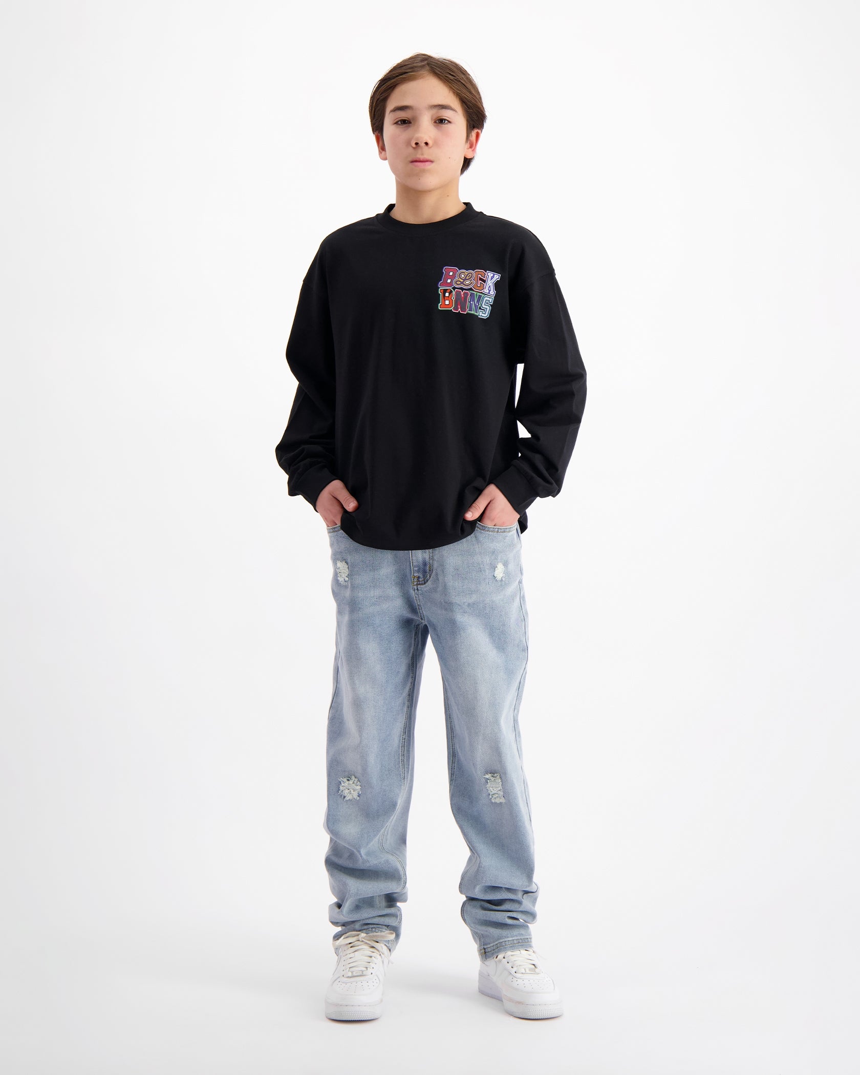 KIDS DRIBBLE LONGSLEEVE T-SHIRT | Schwarz