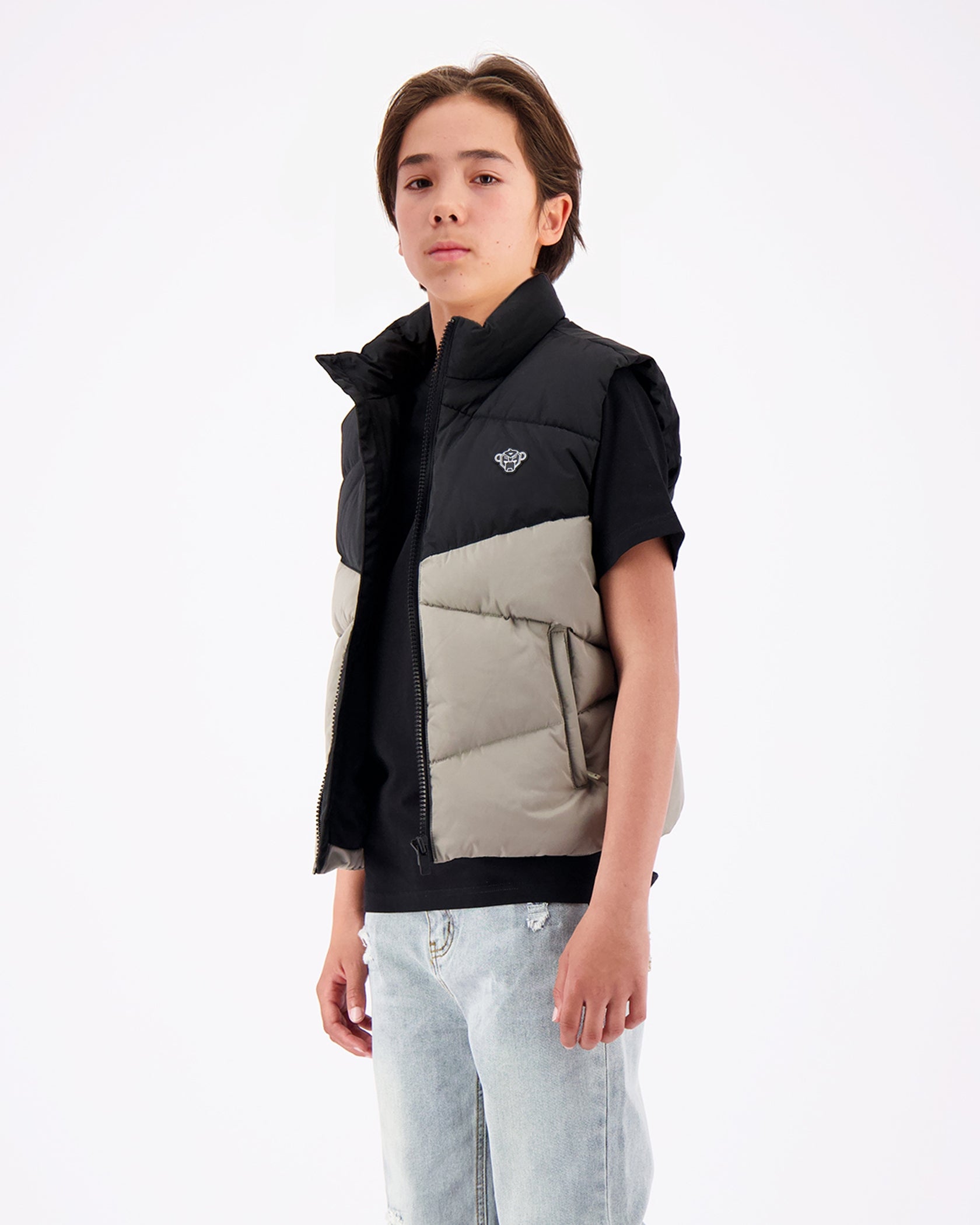 KIDS PEEK BODYWARMER | Grau/Schwarz