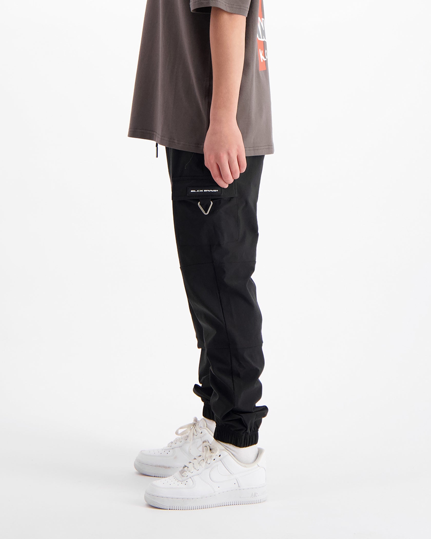 KIDS PLATE CARGO PANTS | Schwarz