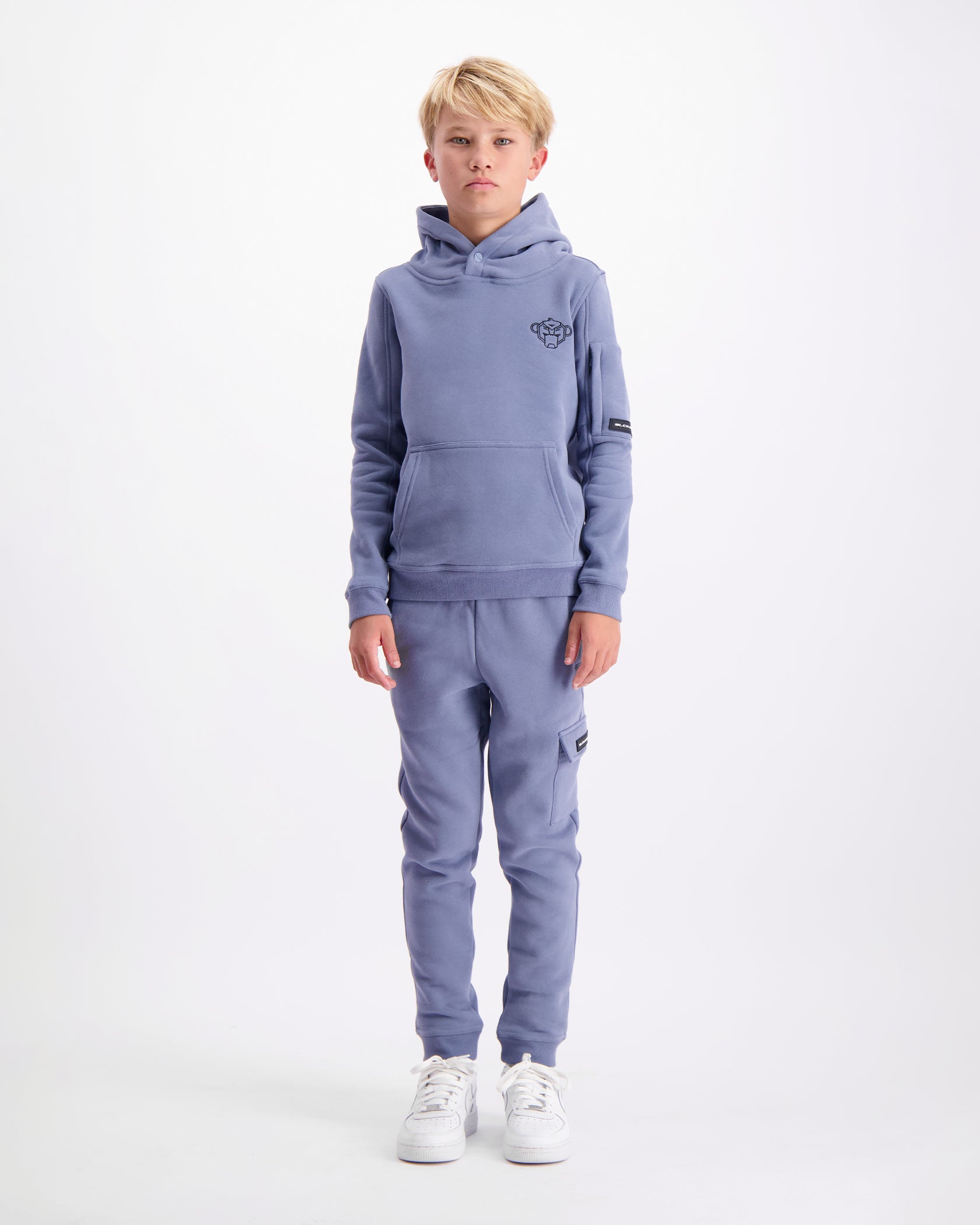 KIDS PLATE HOODIE SET | Blau