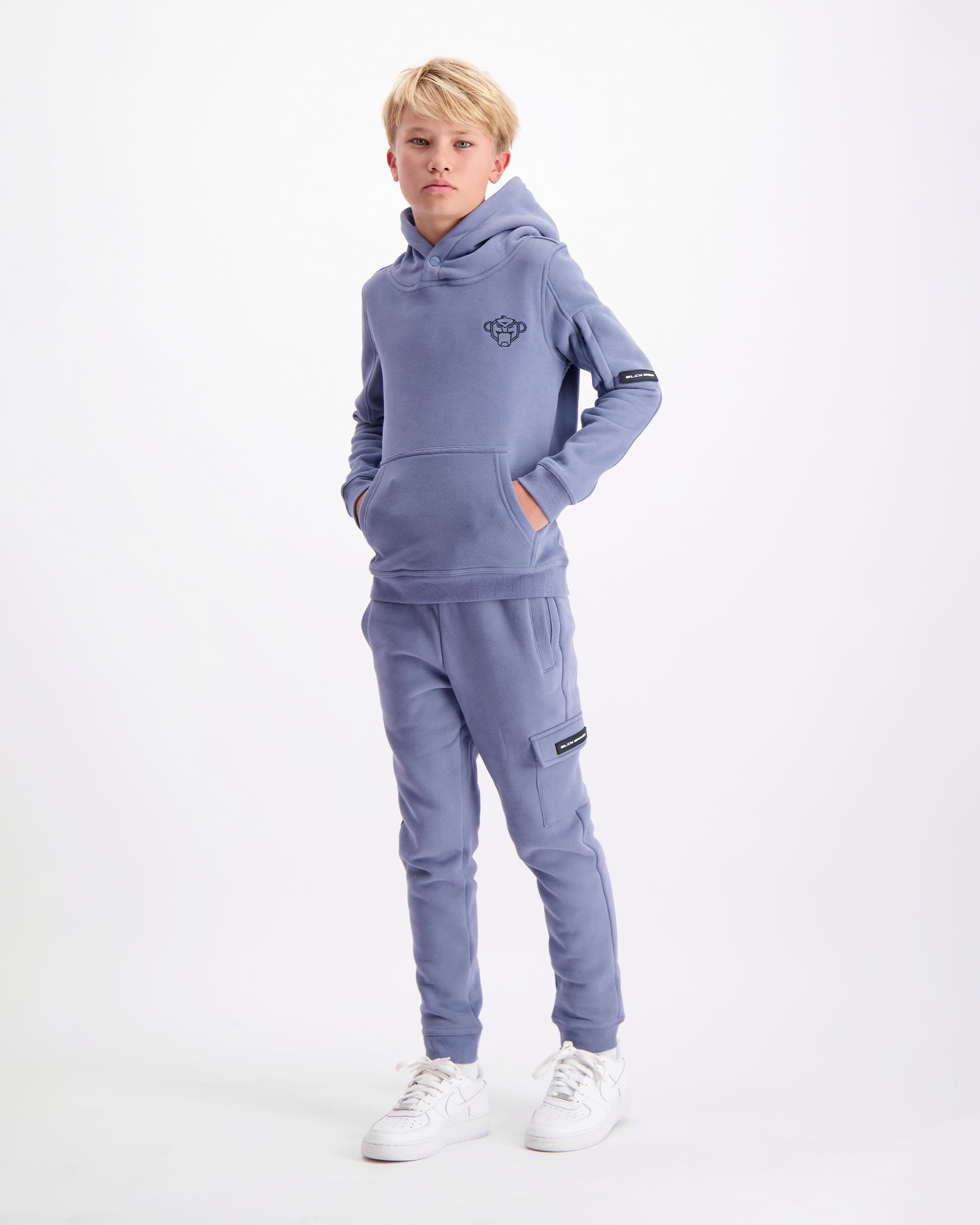 KIDS PLATE HOODIE SET | Blau