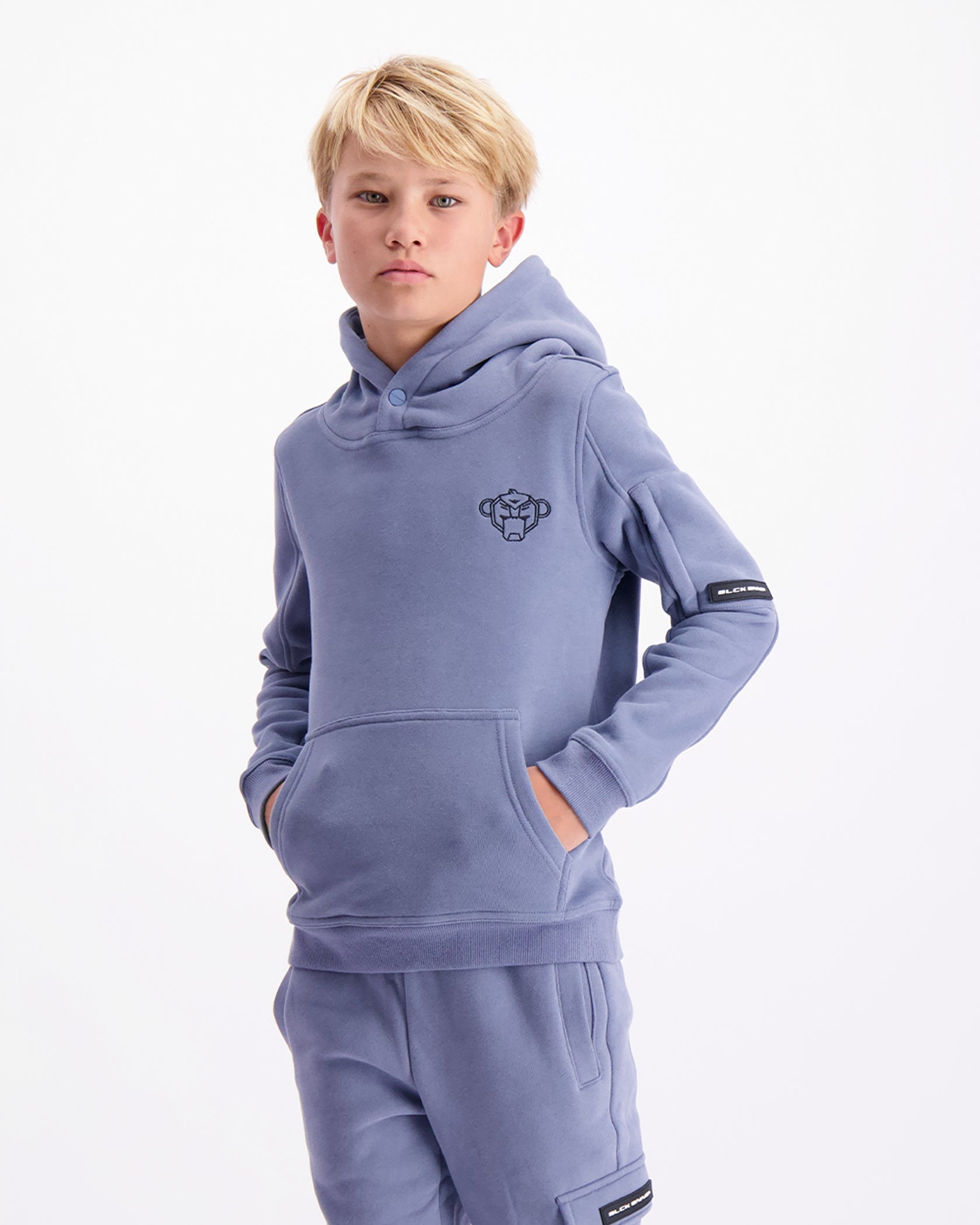 KIDS PLATE HOODIE | Blau