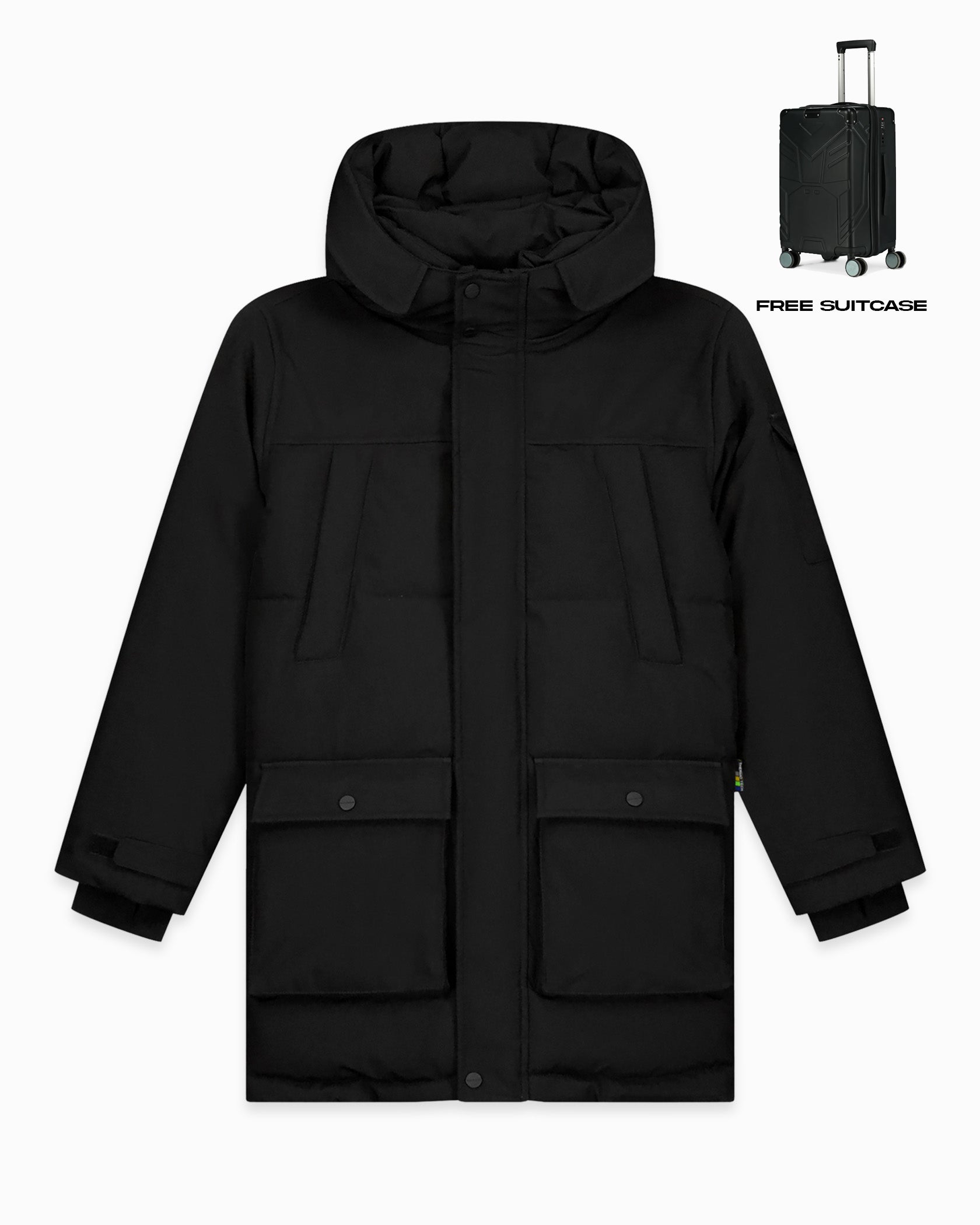 KIDS PLATE PARKA JACKET | Schwarz