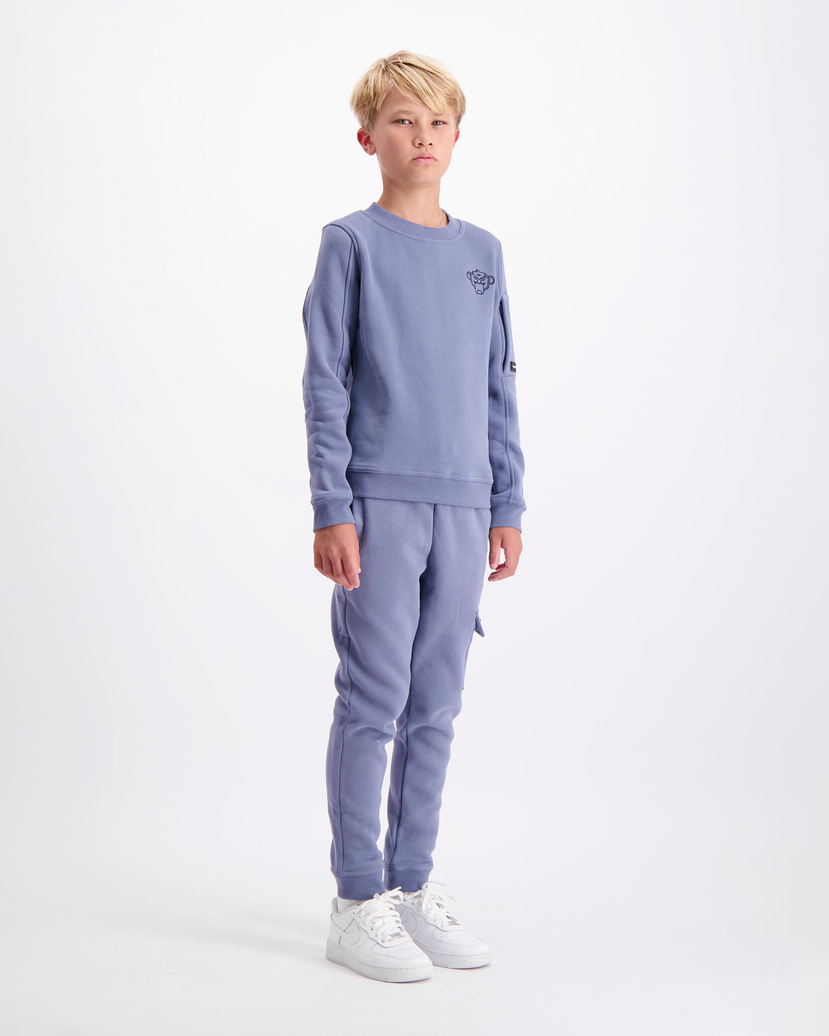 KIDS PLATE SWEATER SET | Blau