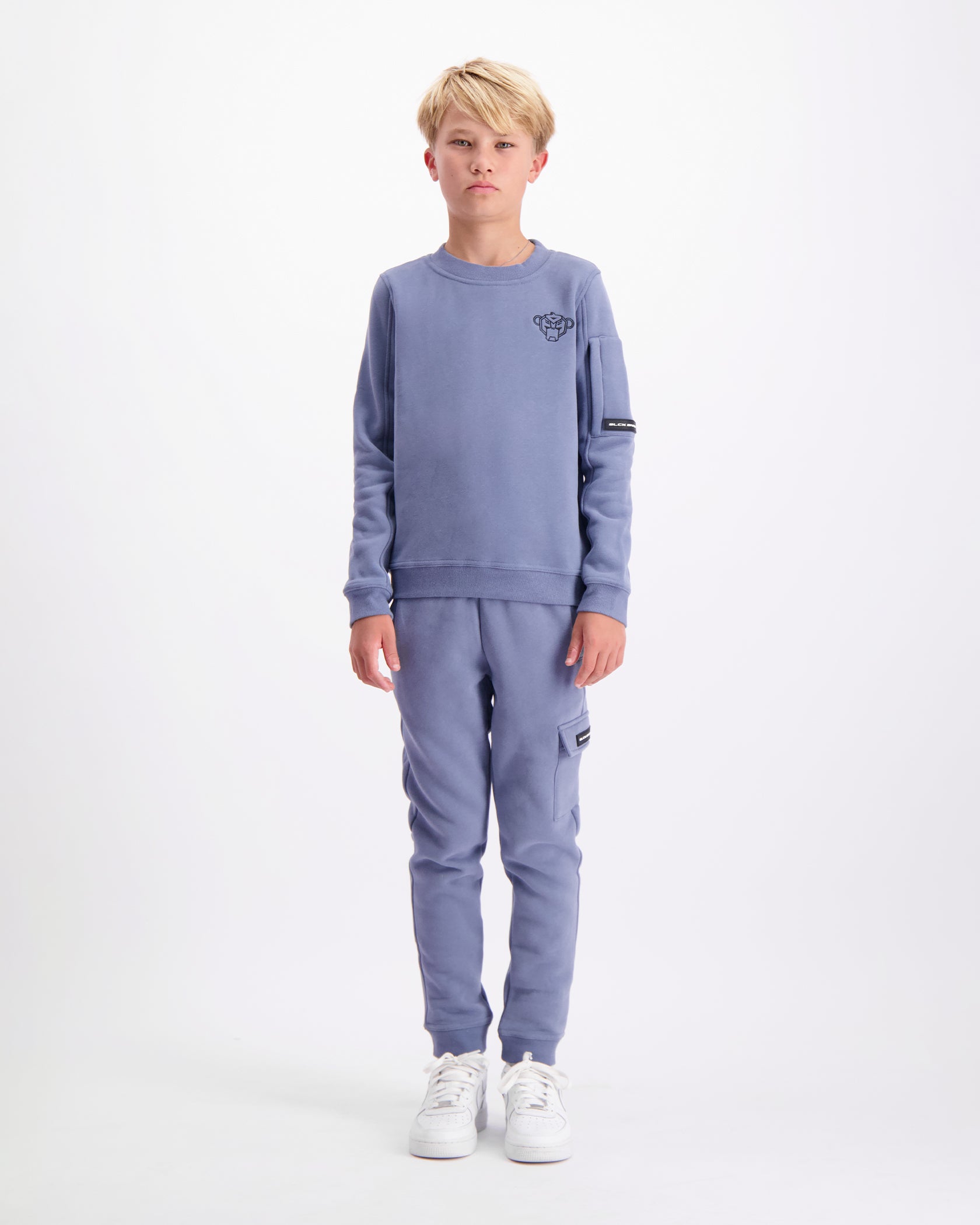 KIDS PLATE SWEATER SET | Blau
