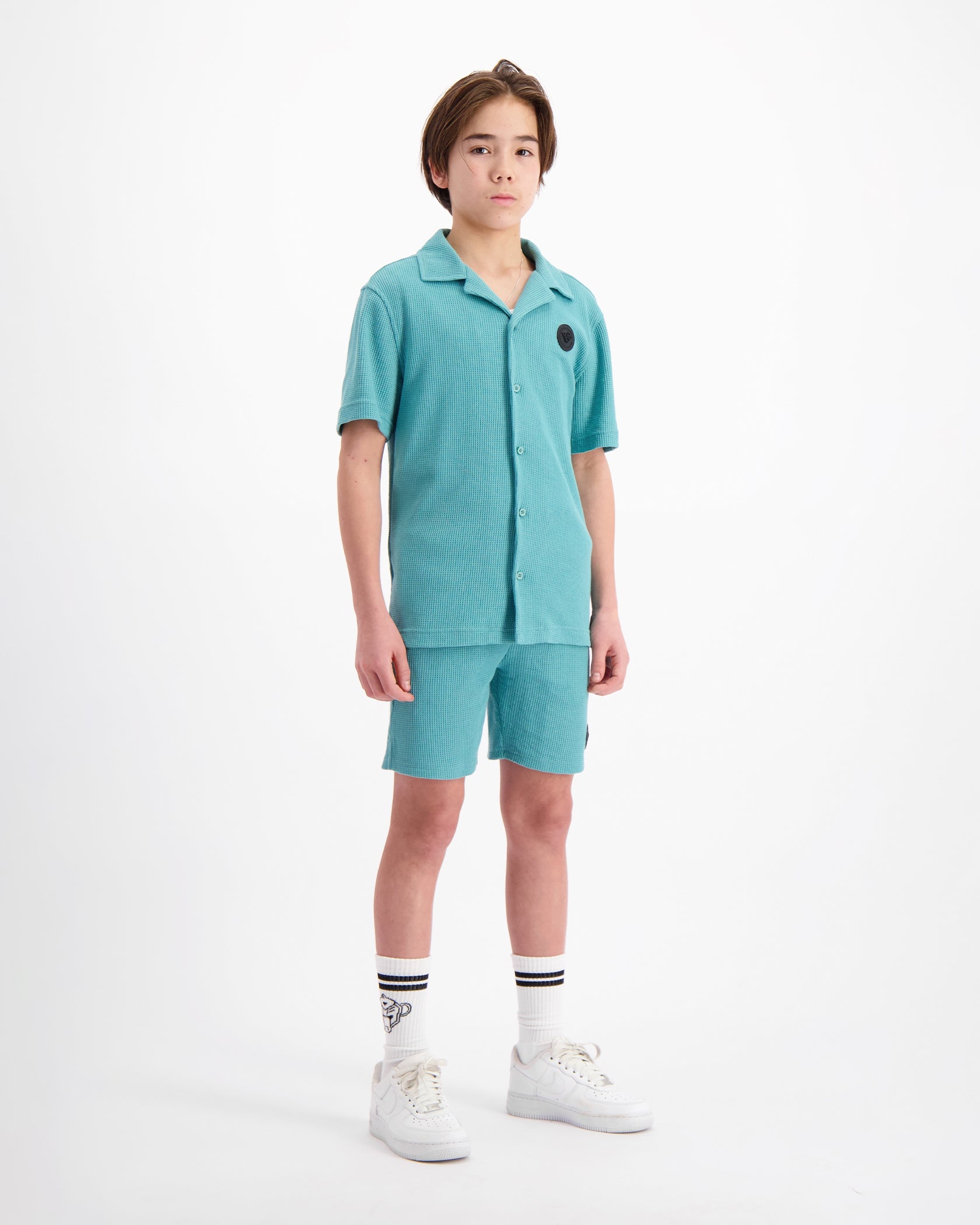 KIDS WAFFLE SHIRT | Grün
