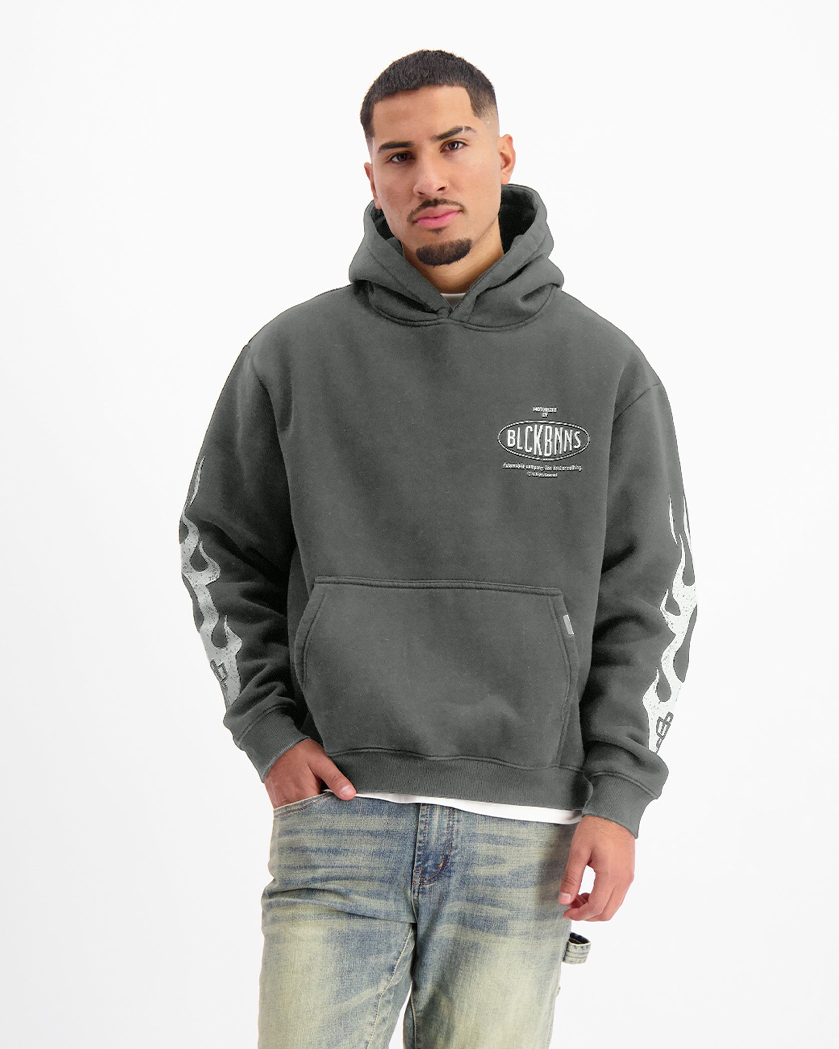MONO FLAME HOODIE | Schwarz