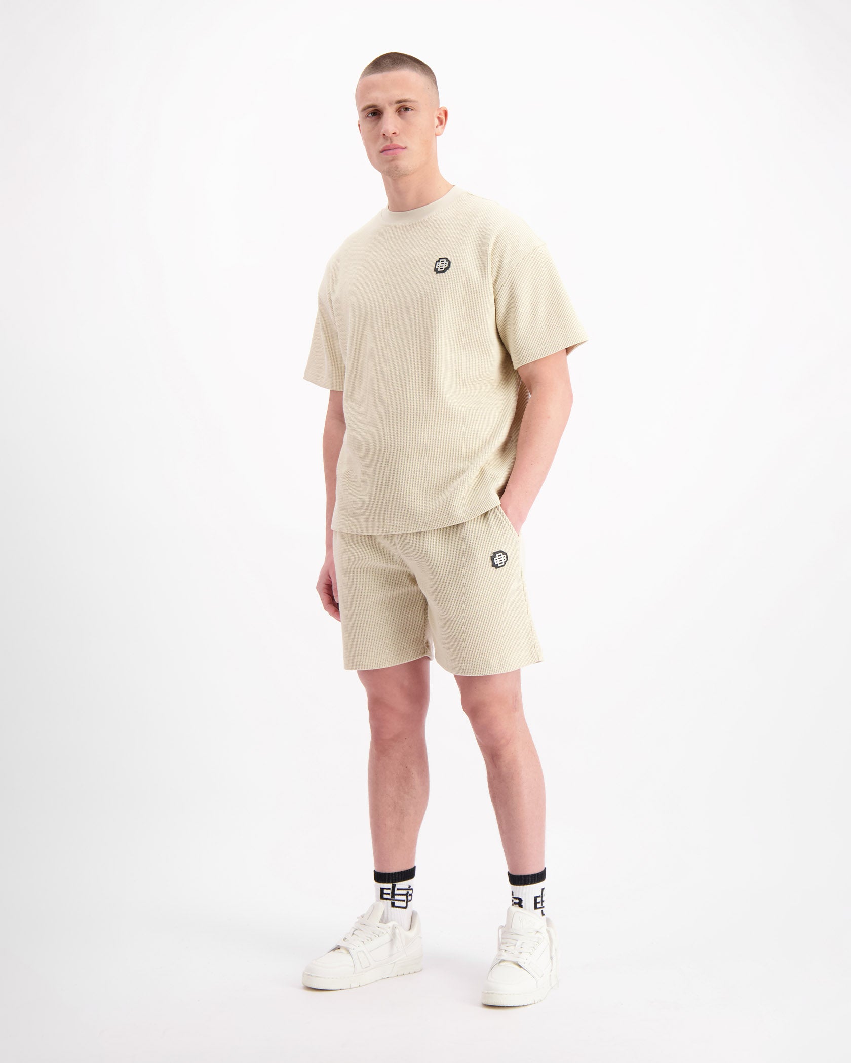 MONOGRAM WAFFLE SET | Beige