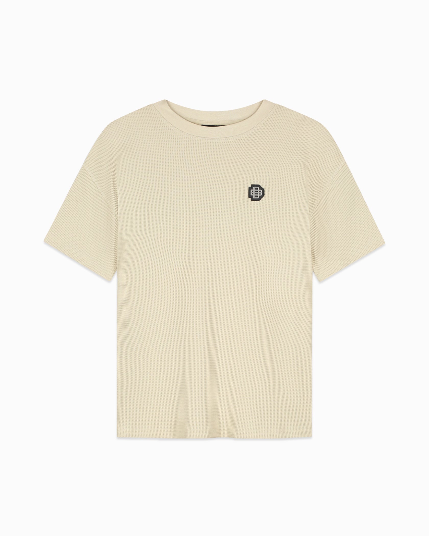 MONOGRAM WAFFLE T-SHIRT | Beige