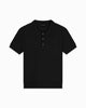 RIBBED KNIT POLO | Schwarz