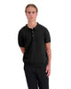 RIBBED KNIT POLO | Schwarz