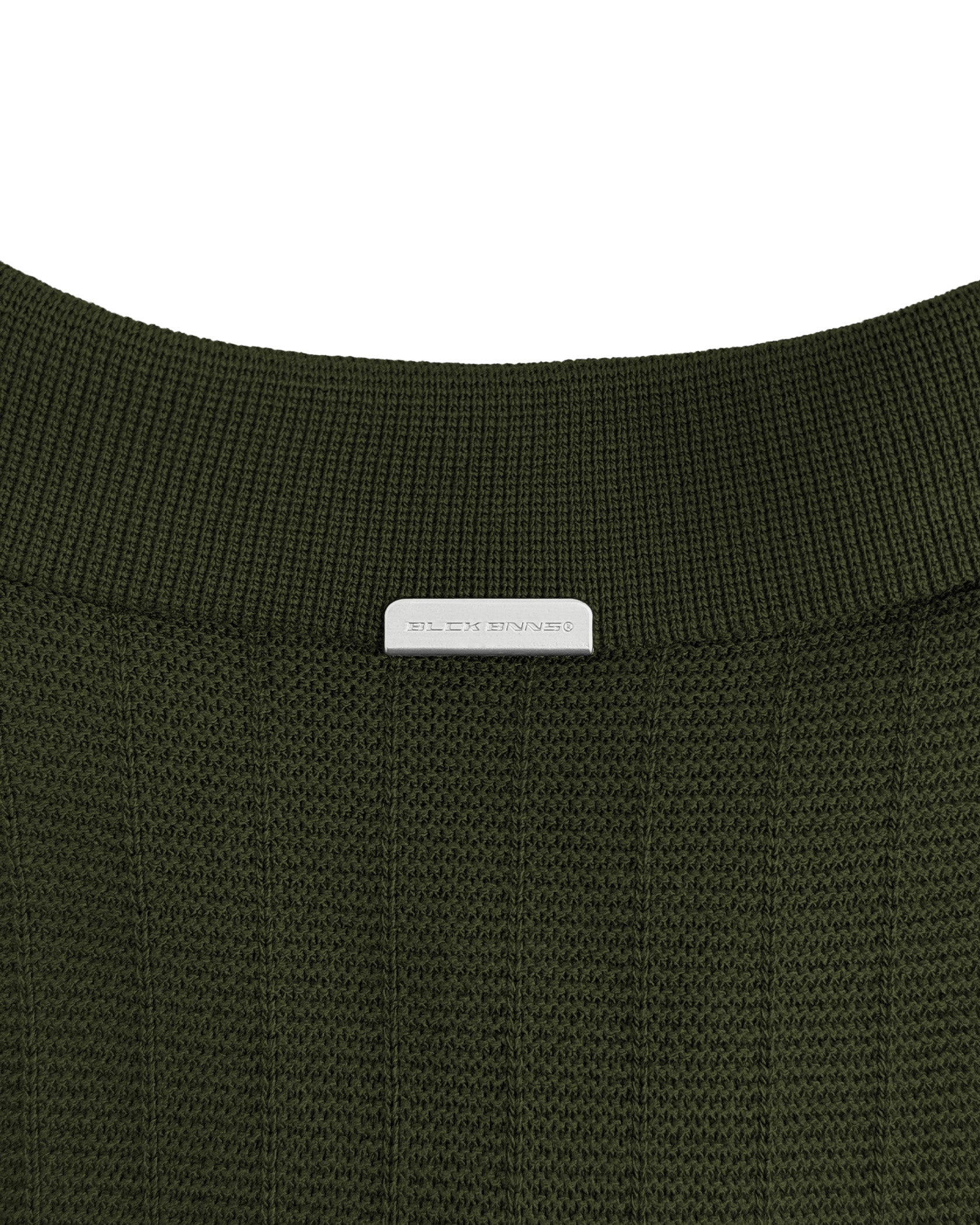 RIBBED KNIT POLO | Grün