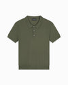 RIBBED KNIT POLO | Grün