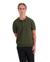 RIBBED KNIT POLO | Grün