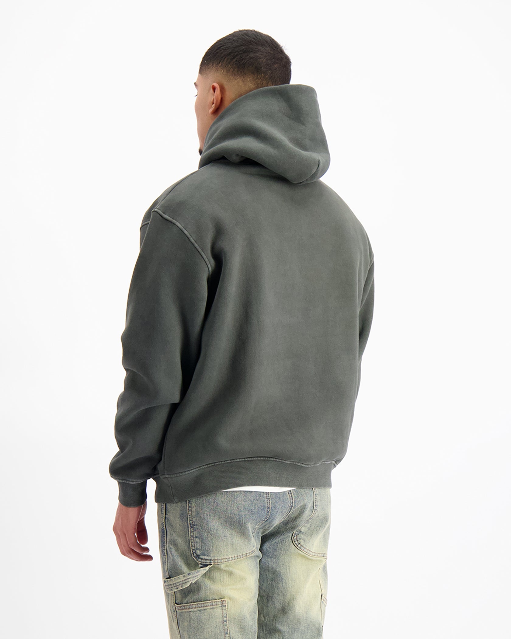 RIPPED ARCH HOODIE | Washed Black