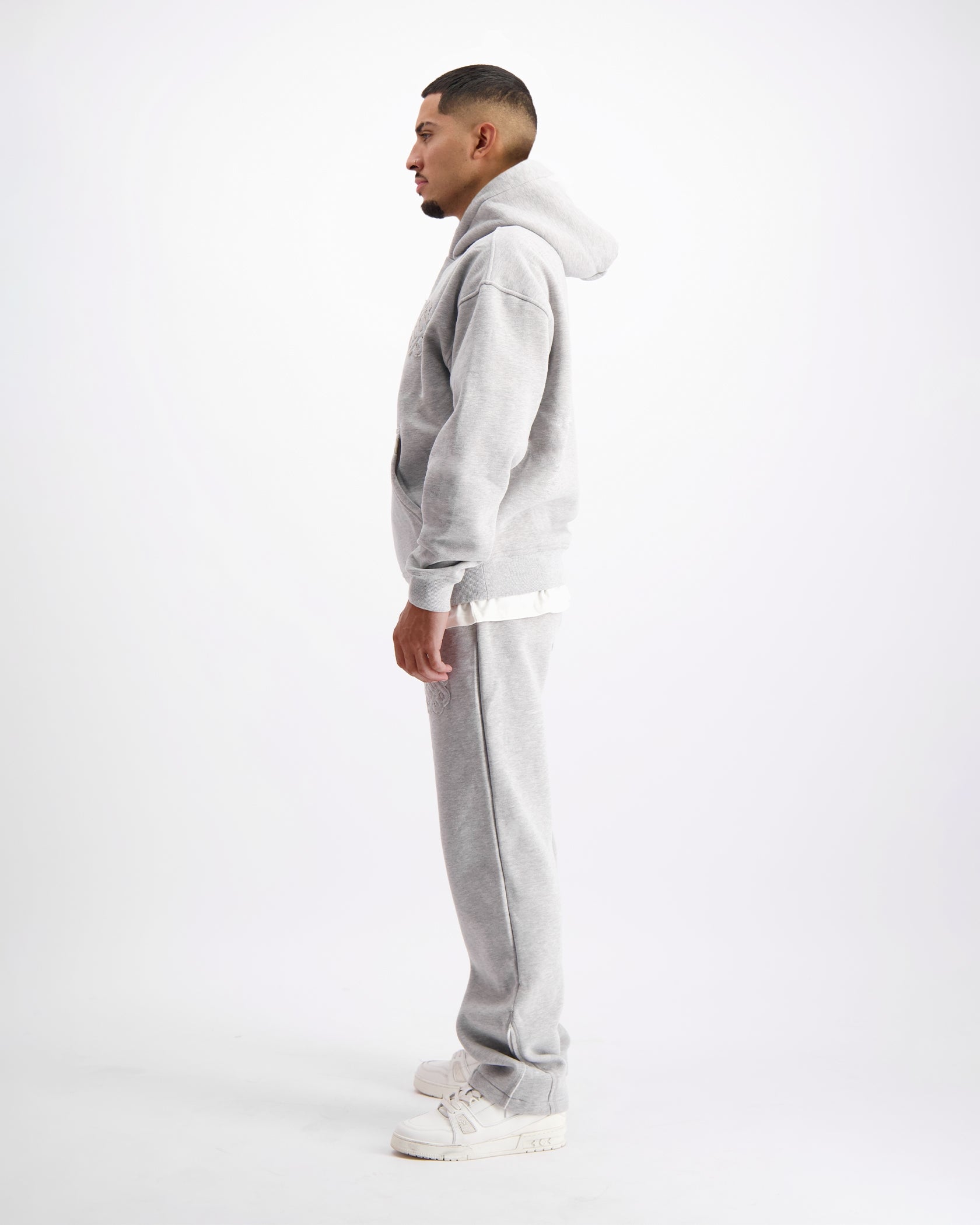 RIPPED MONOGRAM SWEATSUIT | Melange Grau