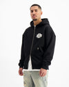 RIPPED ZIP HOODIE | Schwarz