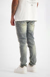 SLIM REPAIRED DENIM | Blau