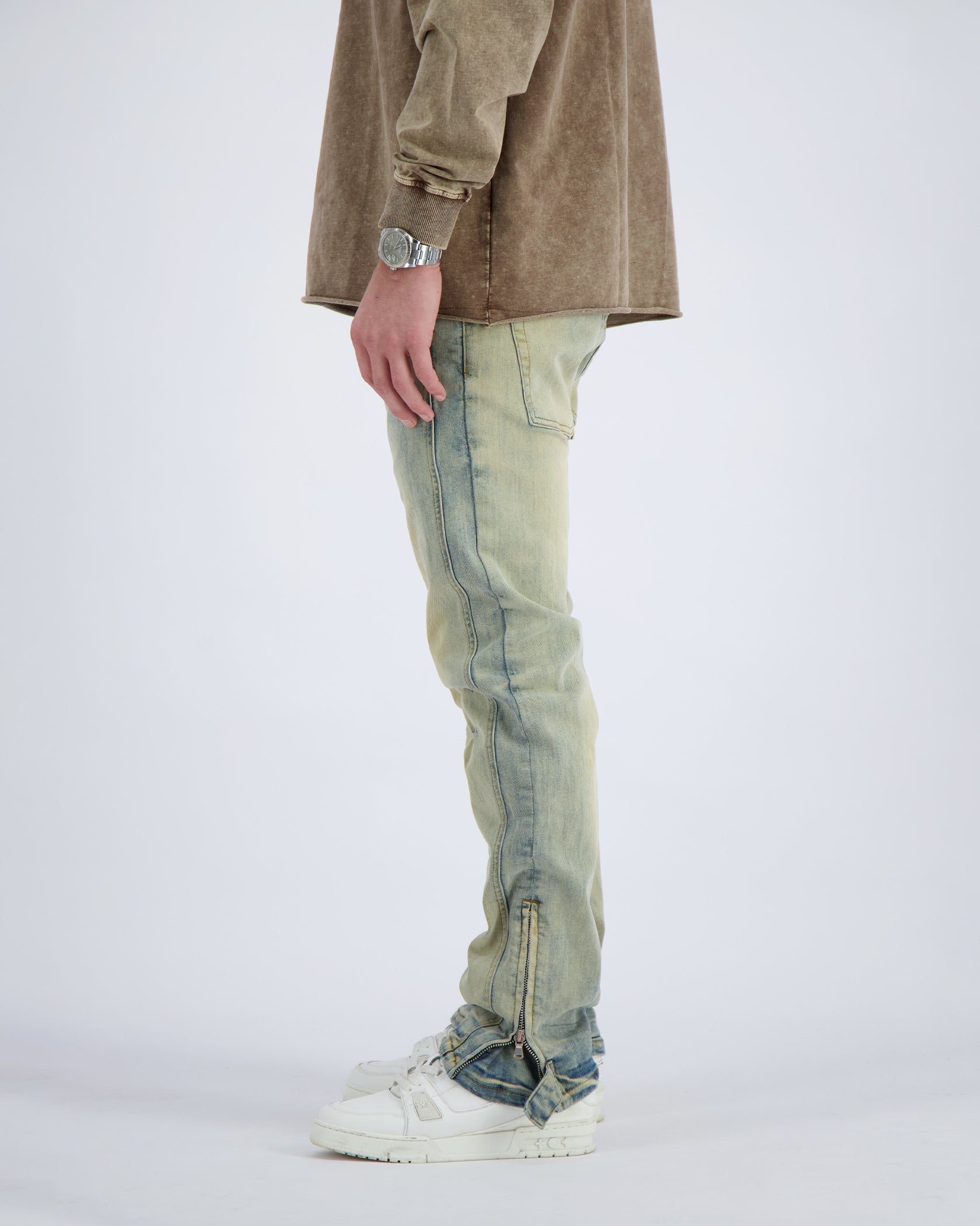 SLIM SEAM DENIM | Blau