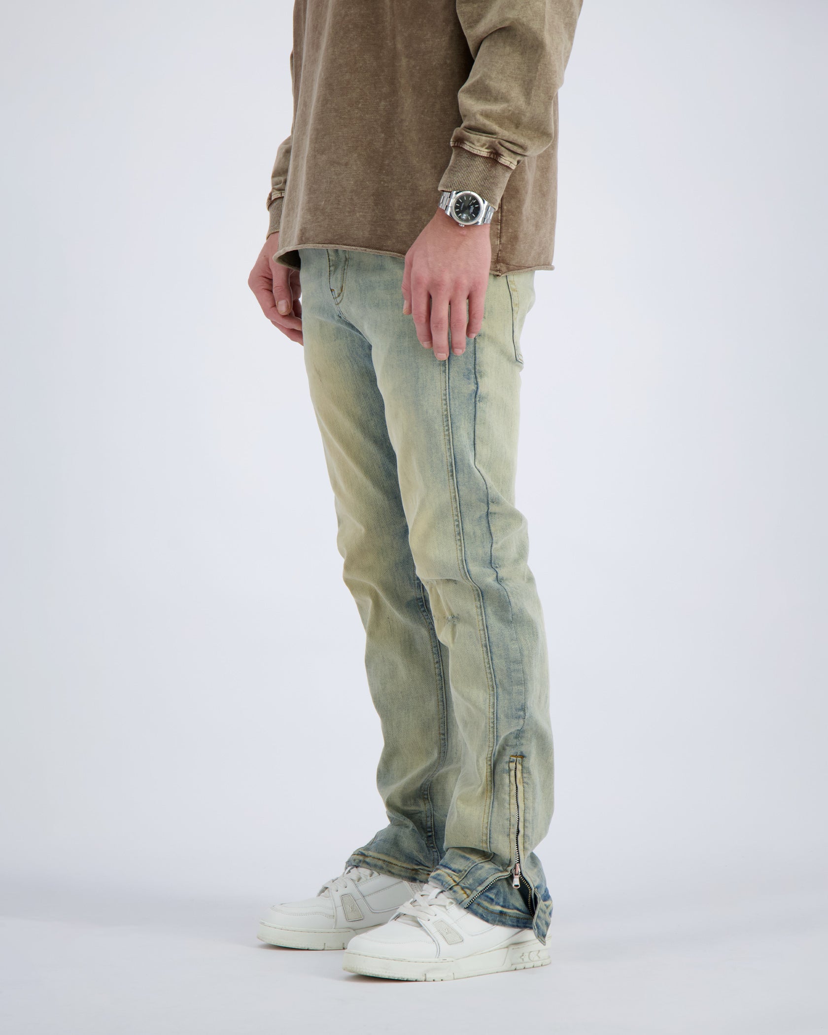 SLIM SEAM DENIM | Blau
