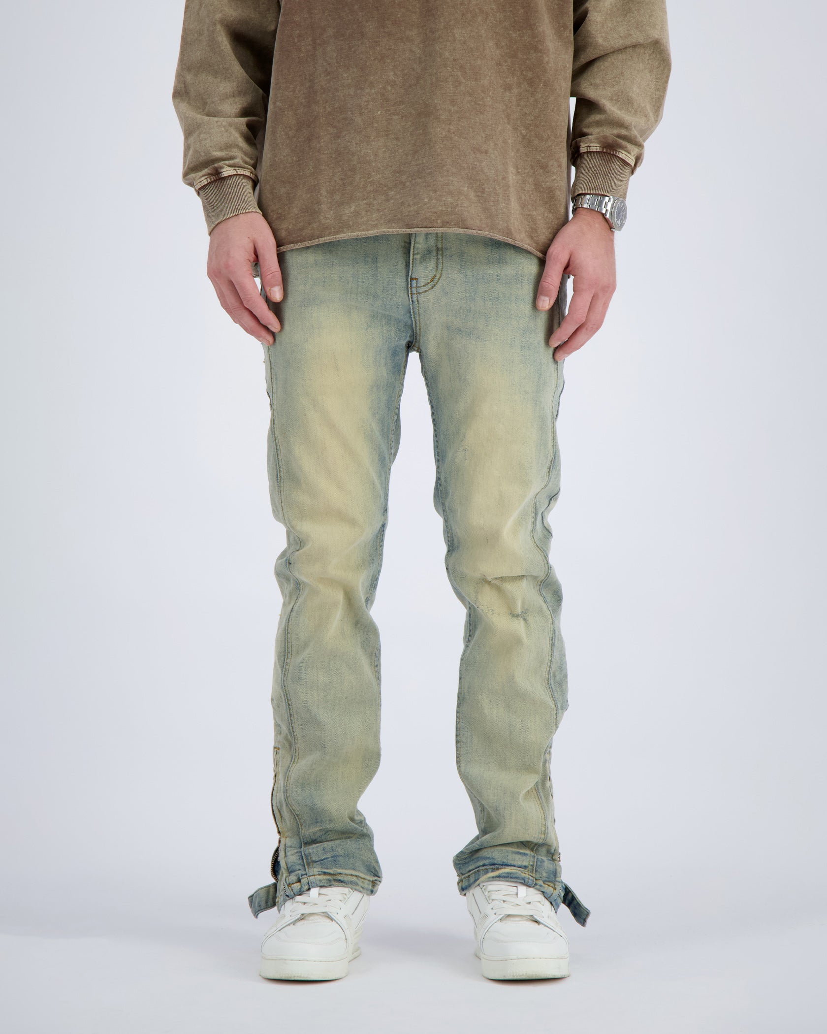 SLIM SEAM DENIM | Blau