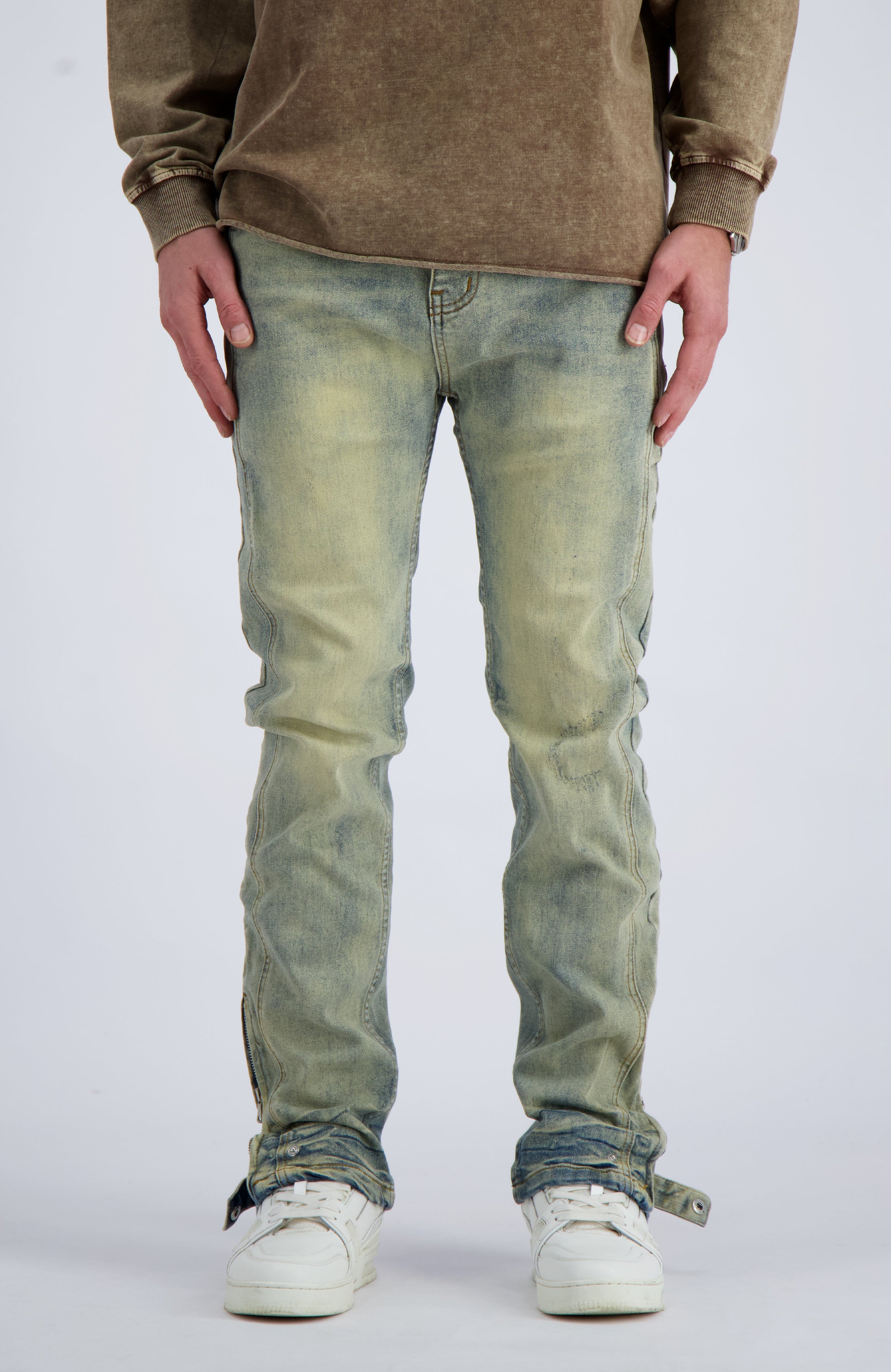 SLIM SEAM DENIM | Blau