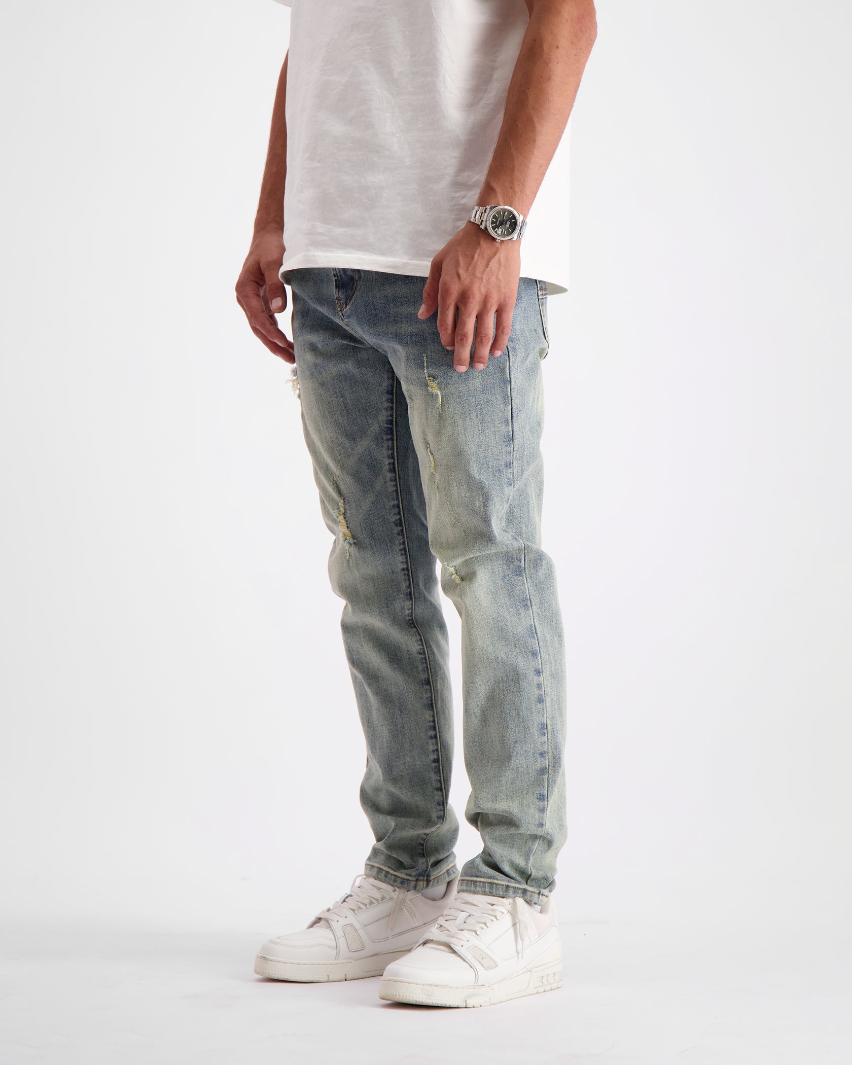 STRUCTURE SLIM DENIM | Blau