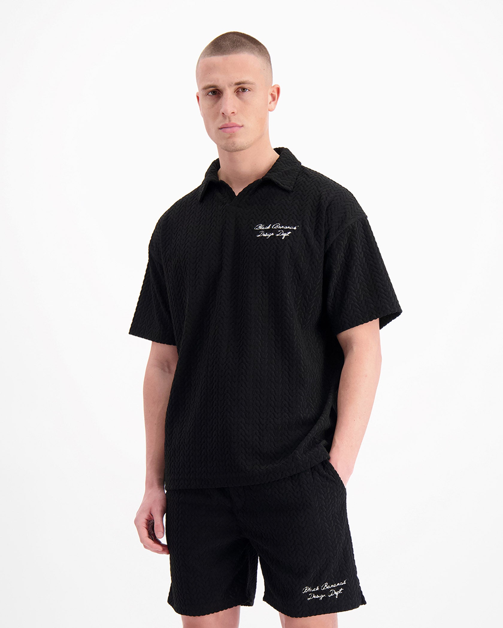 TERRY LOUNGE POLO | Schwarz