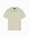 TEXTURED ZIP POLO | Grau