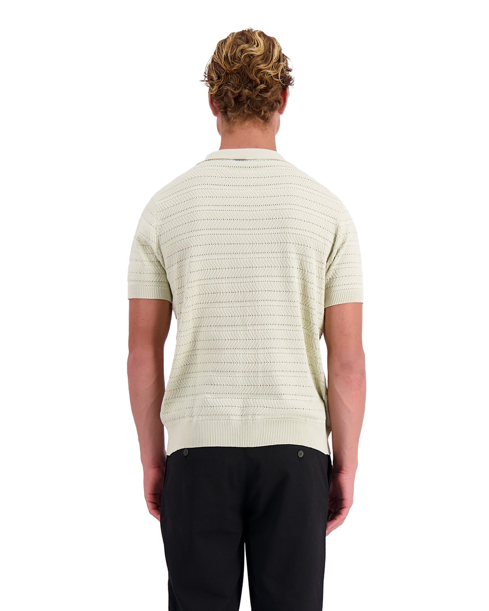 TEXTURED ZIP POLO | Grau