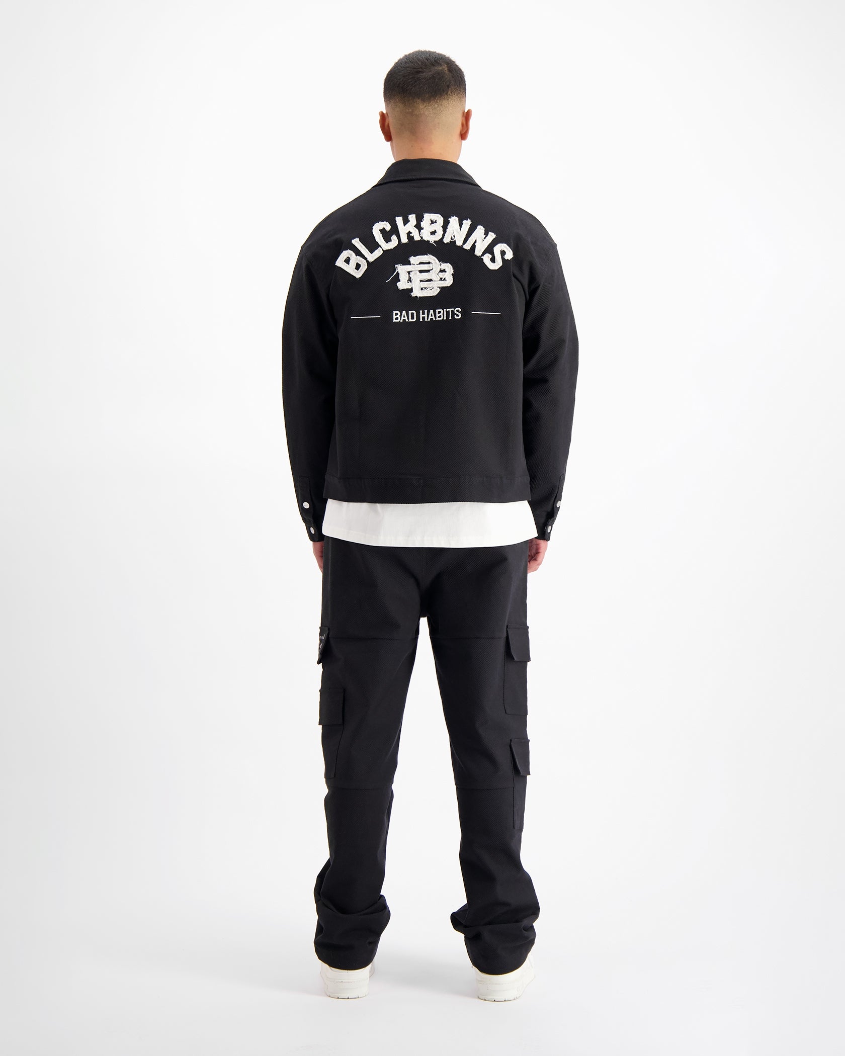 TWILL RIPPED JACKET | Schwarz