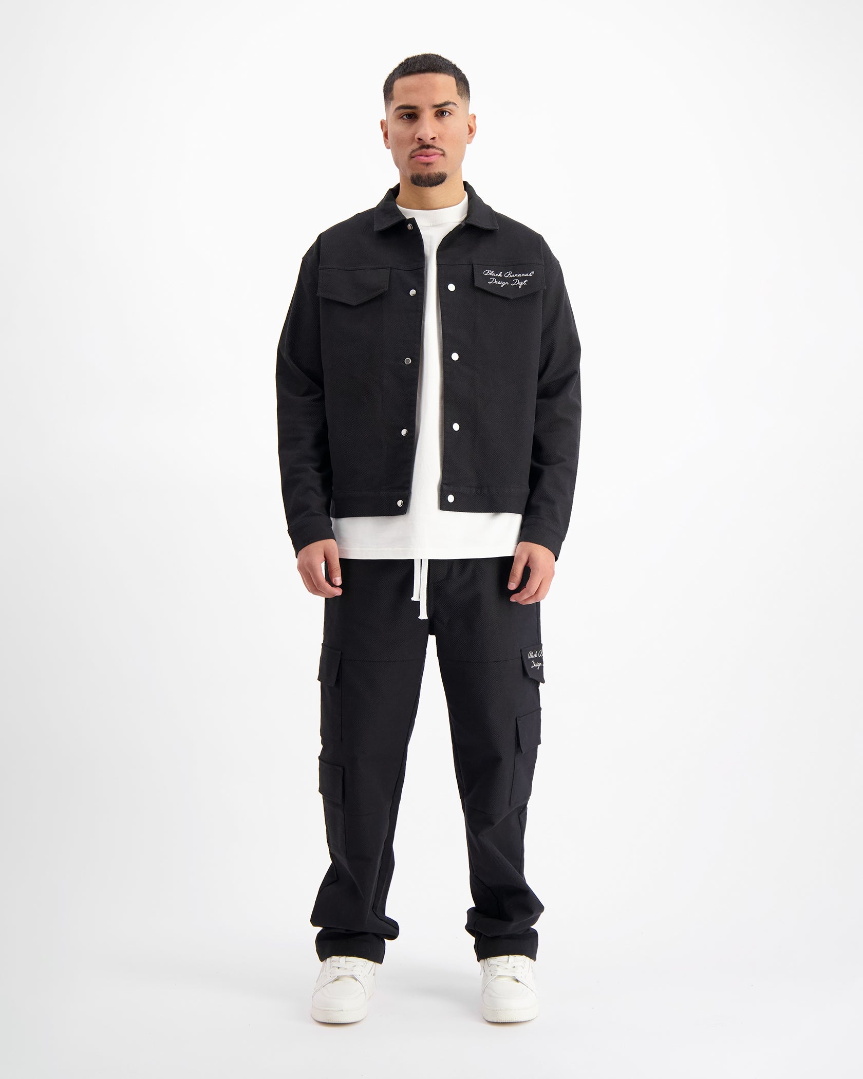 TWILL RIPPED JACKET | Schwarz