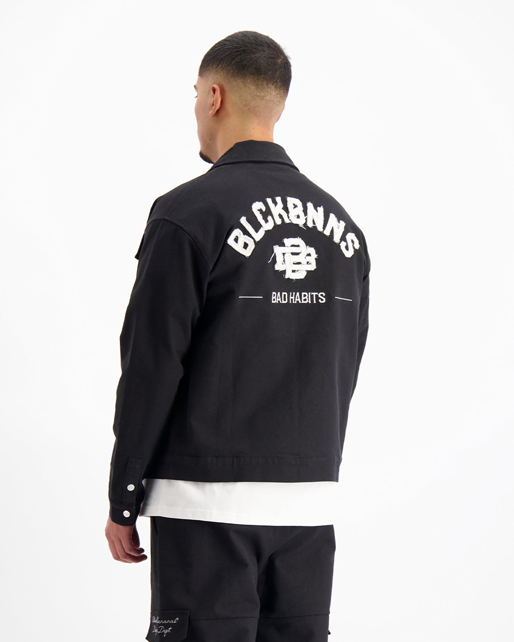 TWILL RIPPED JACKET | Schwarz